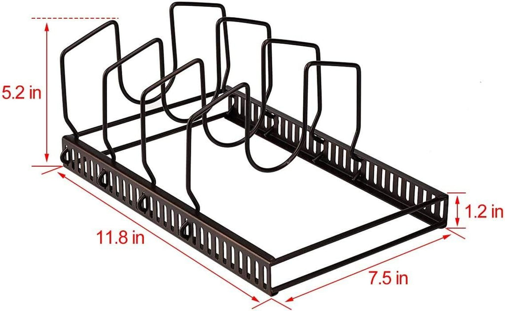 Adjustable 7-Slot Pot Lid & Bakeware Organizer