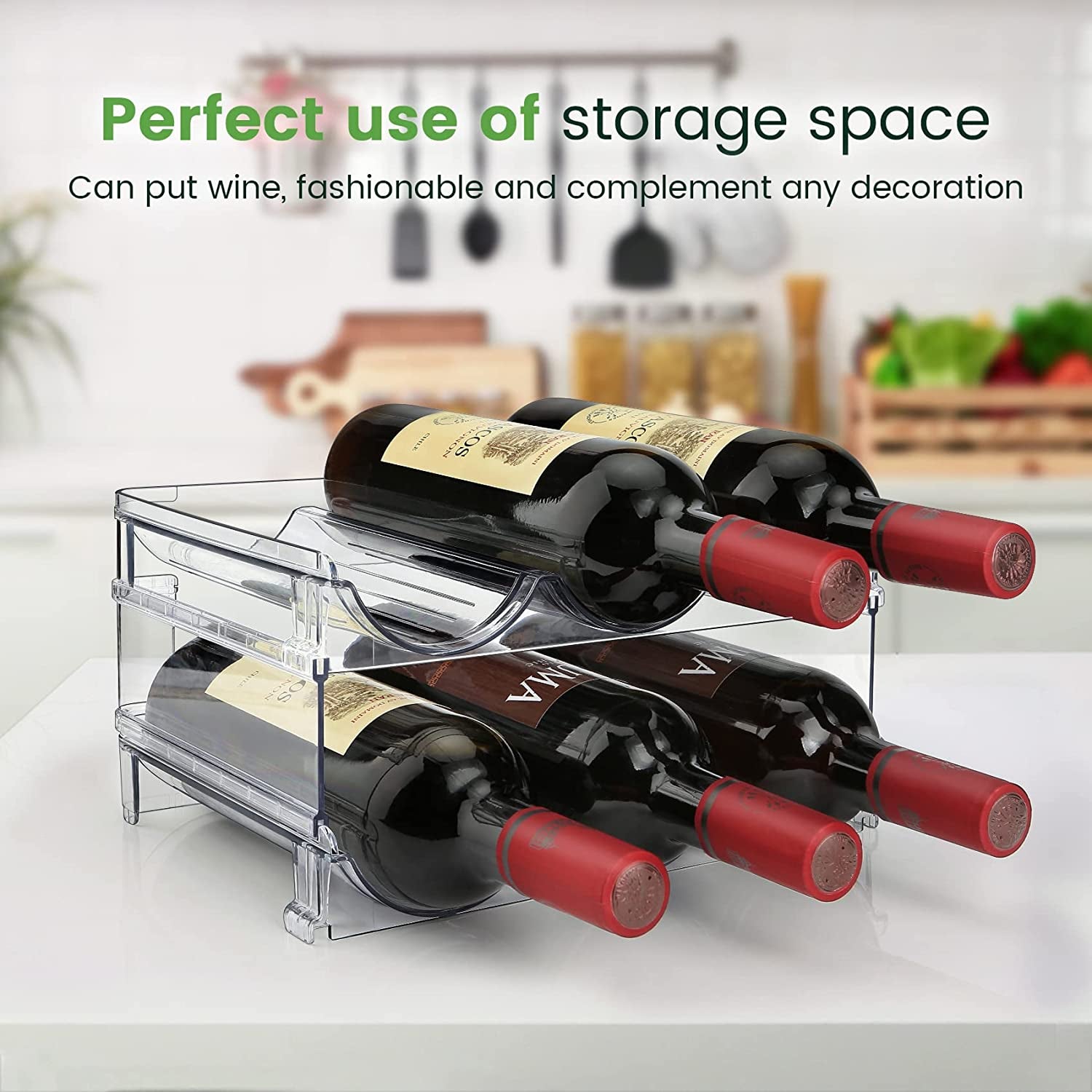 Stackable Water Bottle Organizer – 2-Pack