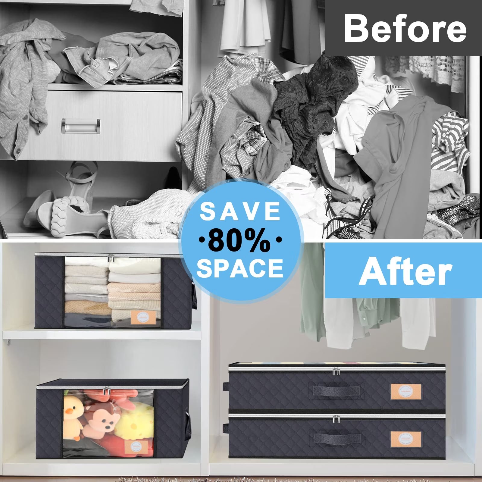 6-Pack Under-Bed Storage Bags