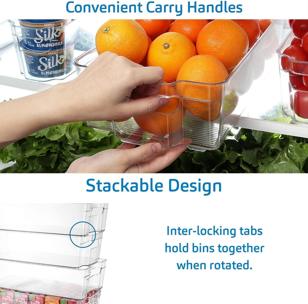 Clear Refrigerator Organizer Bin Set