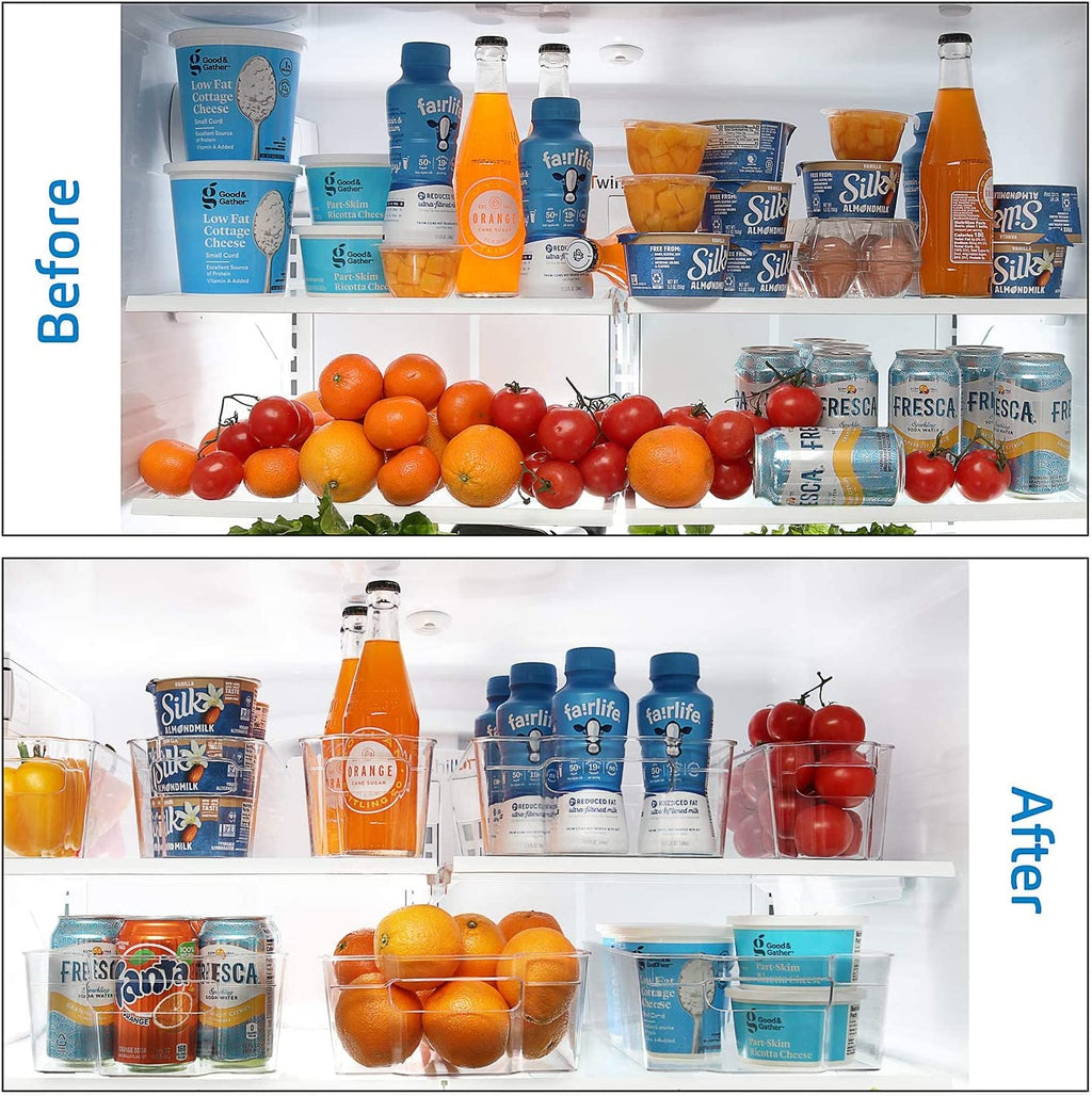 Clear Refrigerator Organizer Bin Set