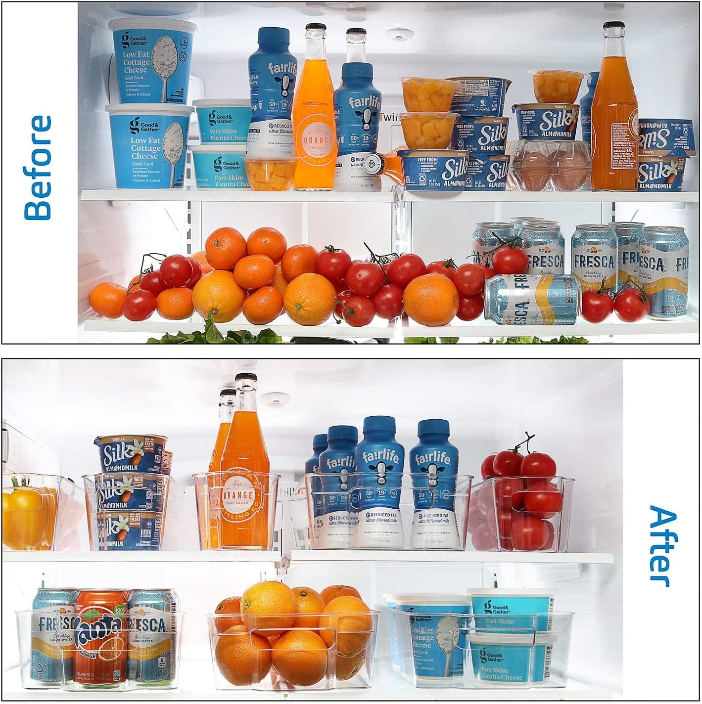 Clear Refrigerator Organizer Bin Set