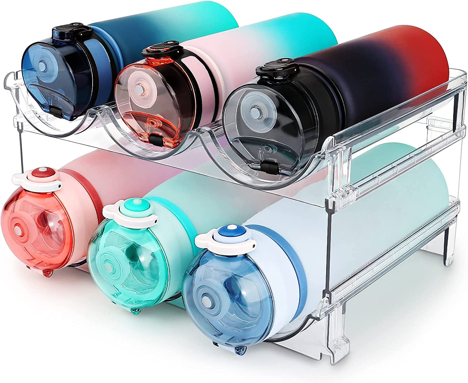 Stackable Water Bottle Organizer – 2-Pack