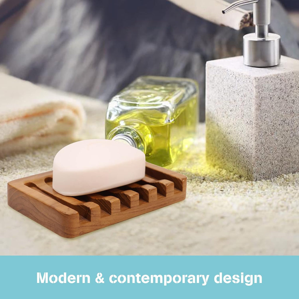 Self-Draining Teak Soap Dishes – 2-Pack