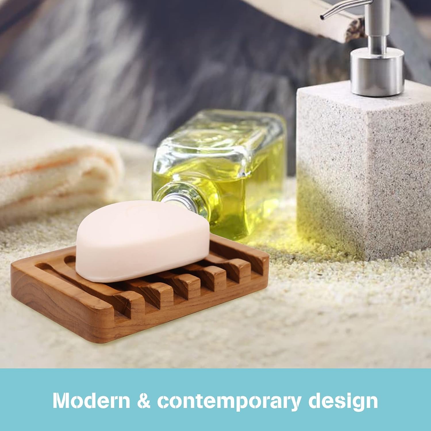 Self-Draining Teak Soap Dishes – 2-Pack