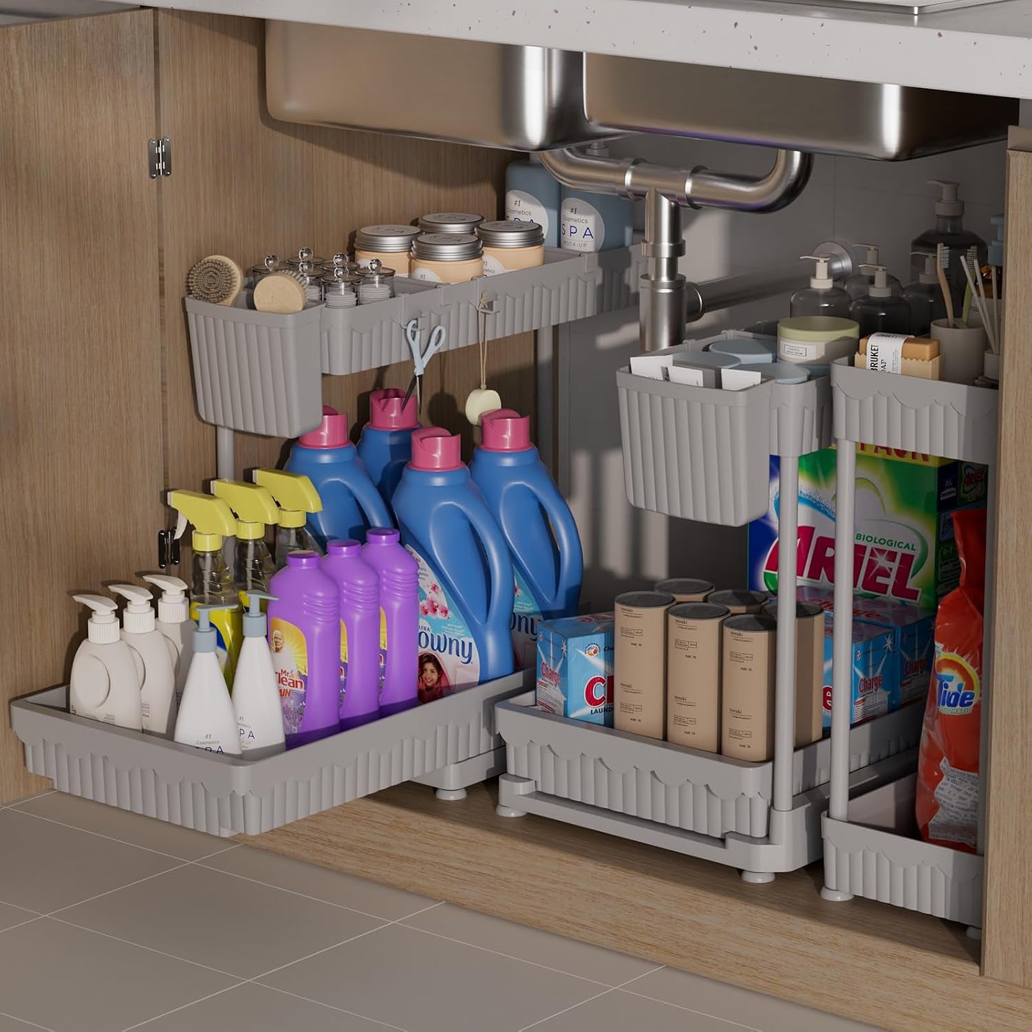 3-Pack Sliding Under-Sink Organizer