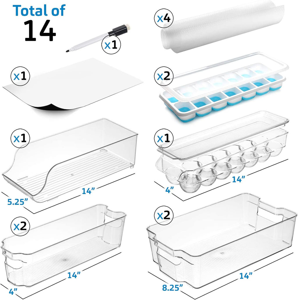 Clear Refrigerator Organizer Bin Set