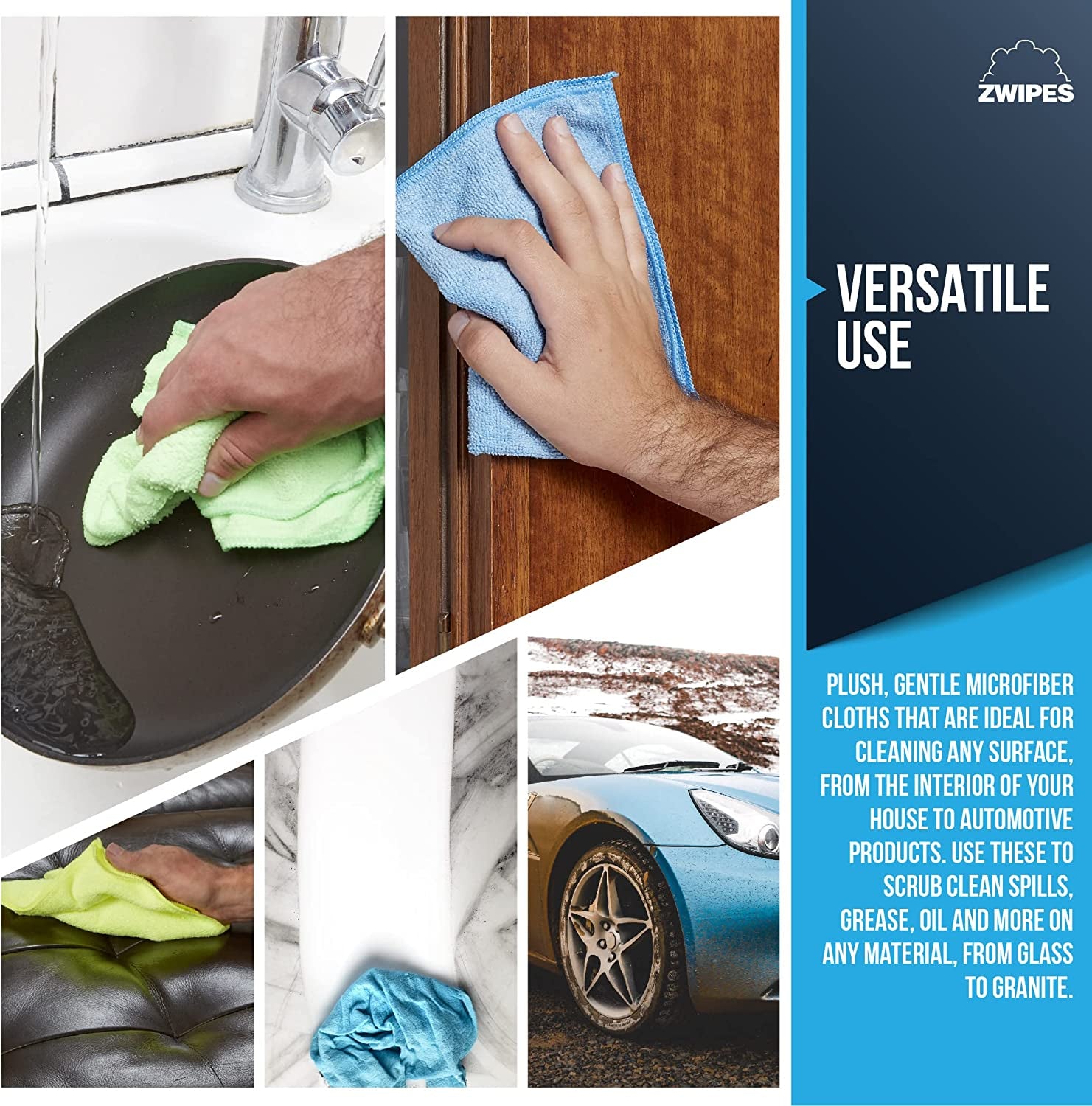 12-Pack Microfiber Cleaning Cloths