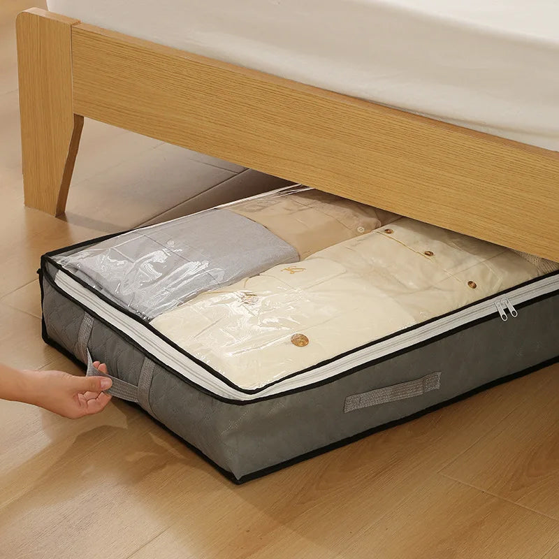 Fold-Flat Under-Bed Storage Bag with Clear Window