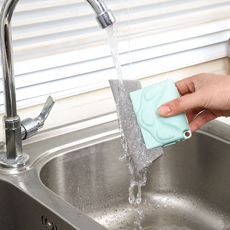 Grey window-track cleaning brush for narrow sliding-door grooves