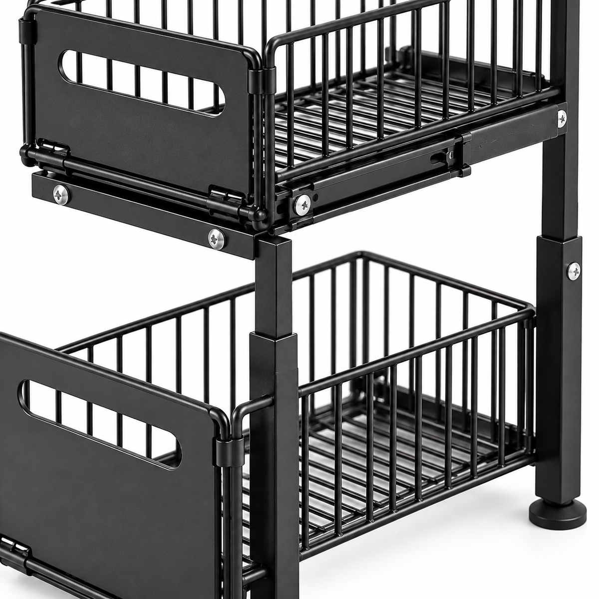 Adjustable 2-Tier Pull-Out Cabinet Storage Organizer