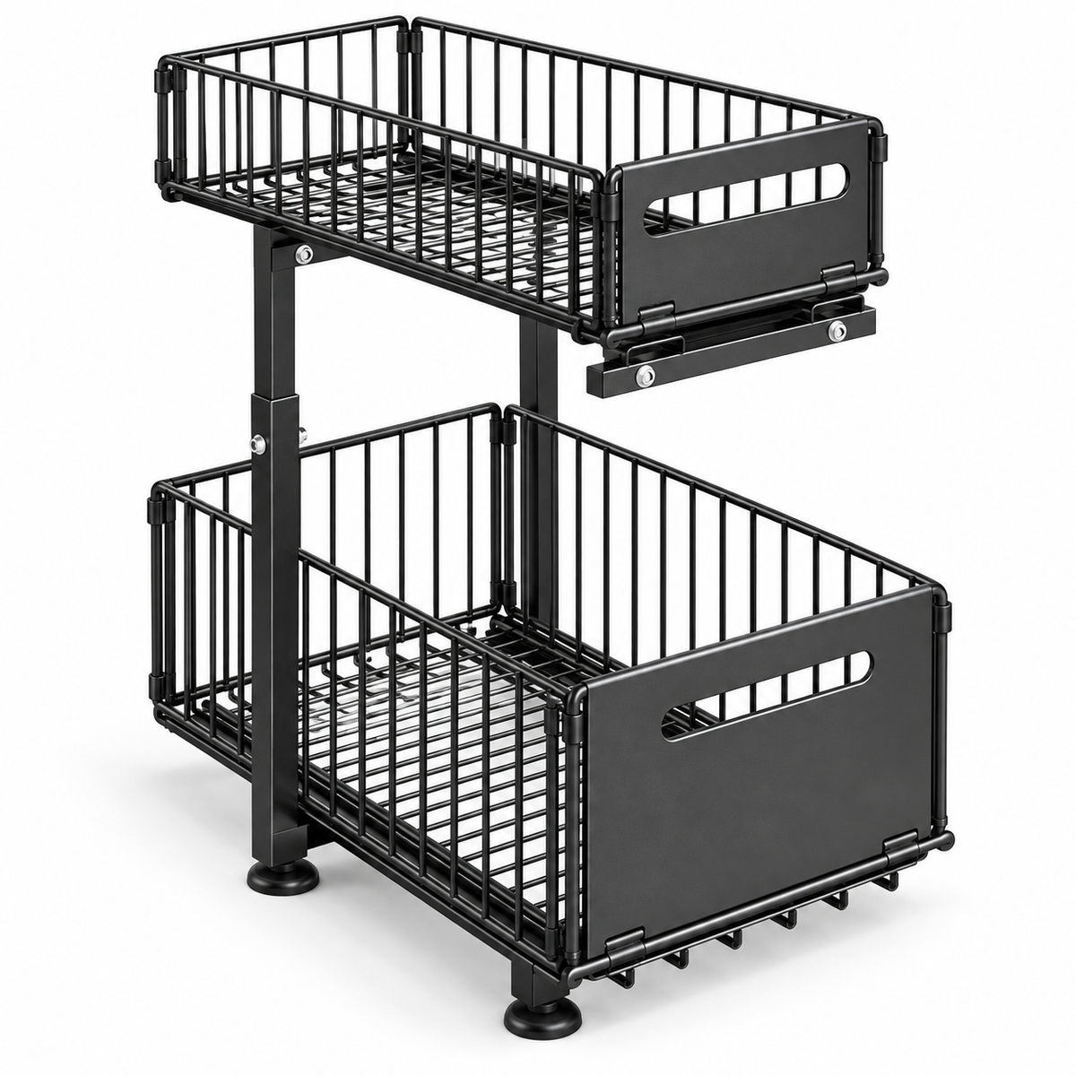 Adjustable 2-Tier Pull-Out Cabinet Storage Organizer