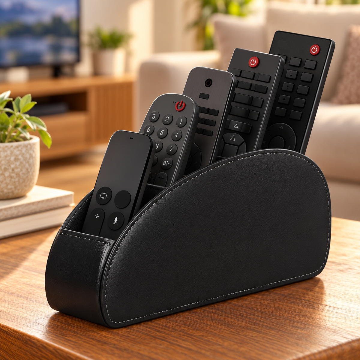 5-Slot Remote Control & Desk Organizer for Home & Office