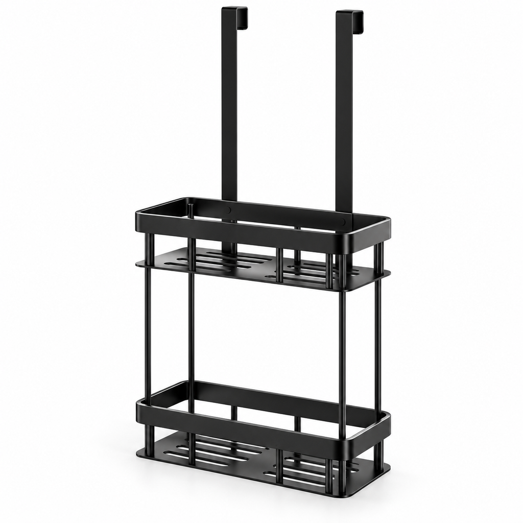 2-Tier Over-Shower-Door Organizer for Bathroom Use