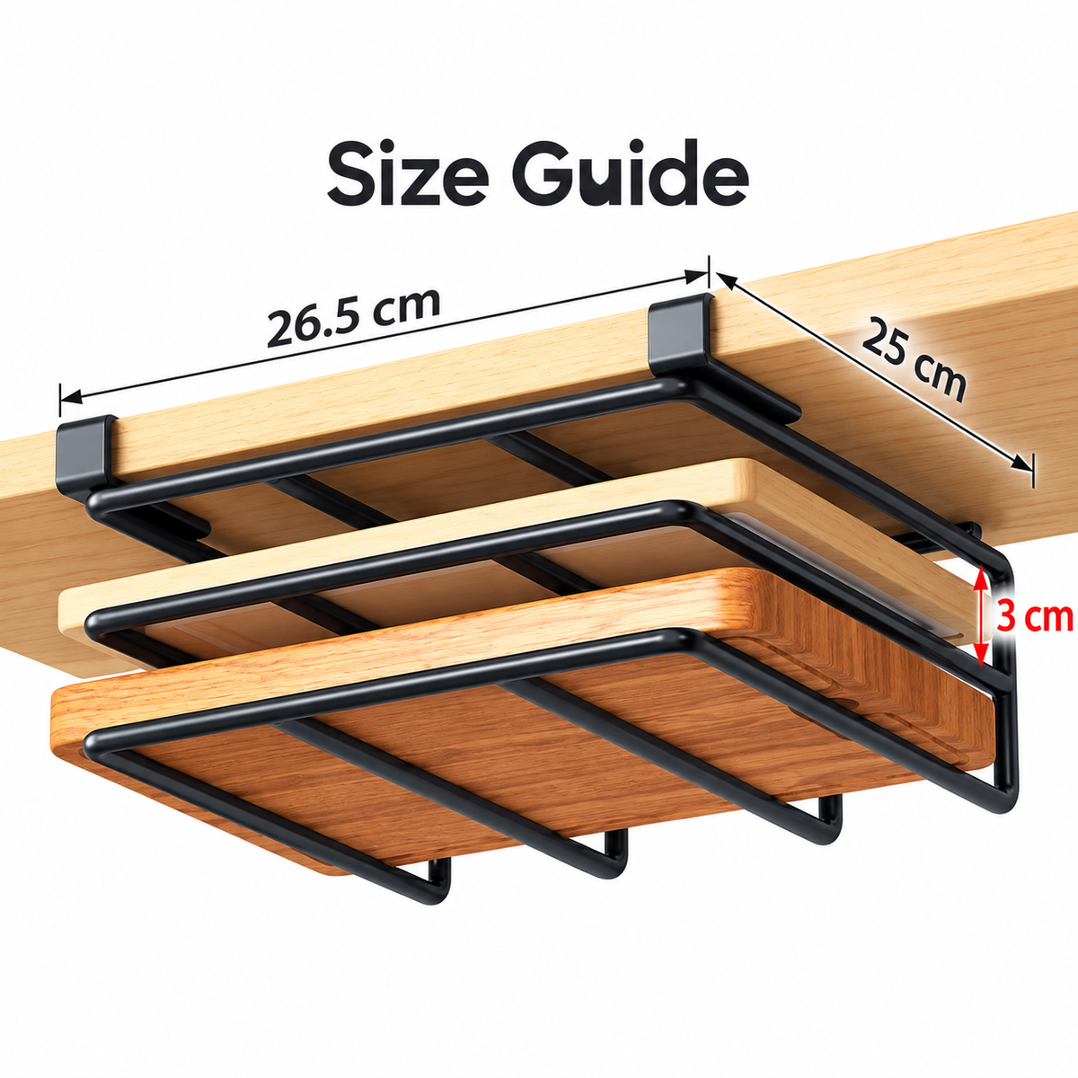 Under-Cabinet Cutting Board & Lid Organizer Storage Rack
