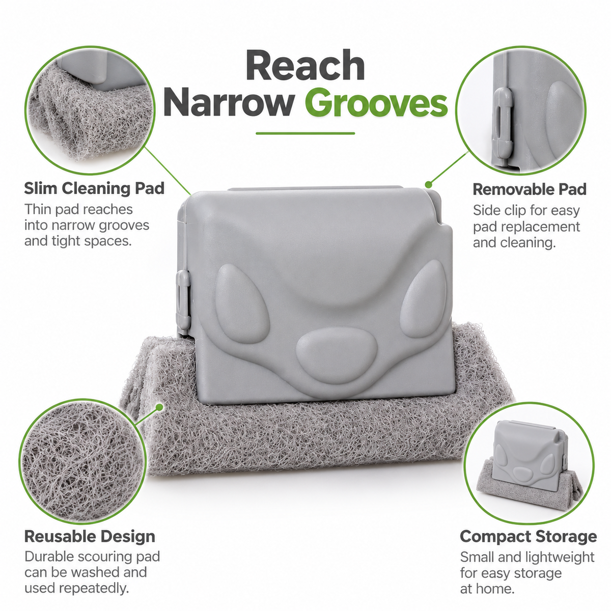 Window Track & Groove Cleaning Brush with Scraper