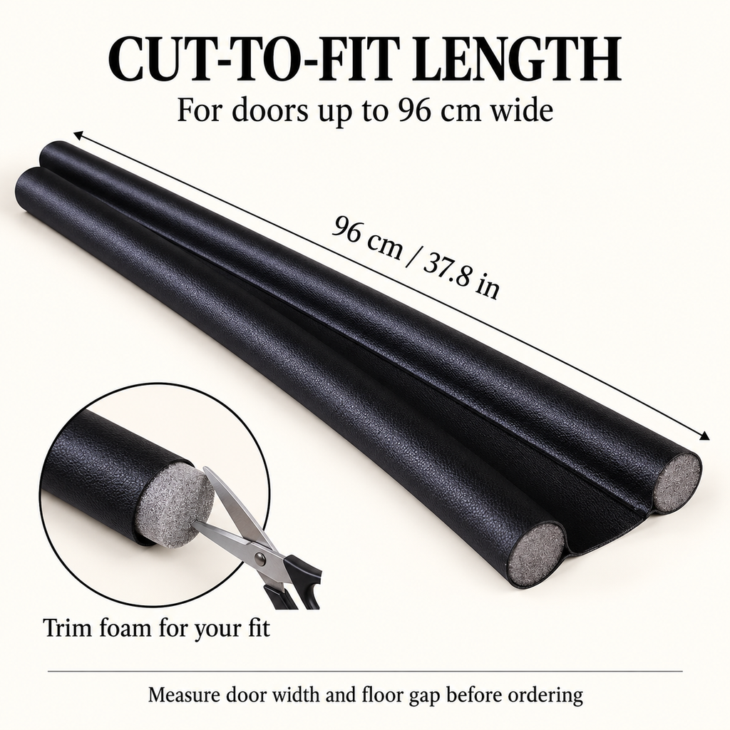 Cut-to-Fit Twin-Tube Door Air Draft Stopper for Home