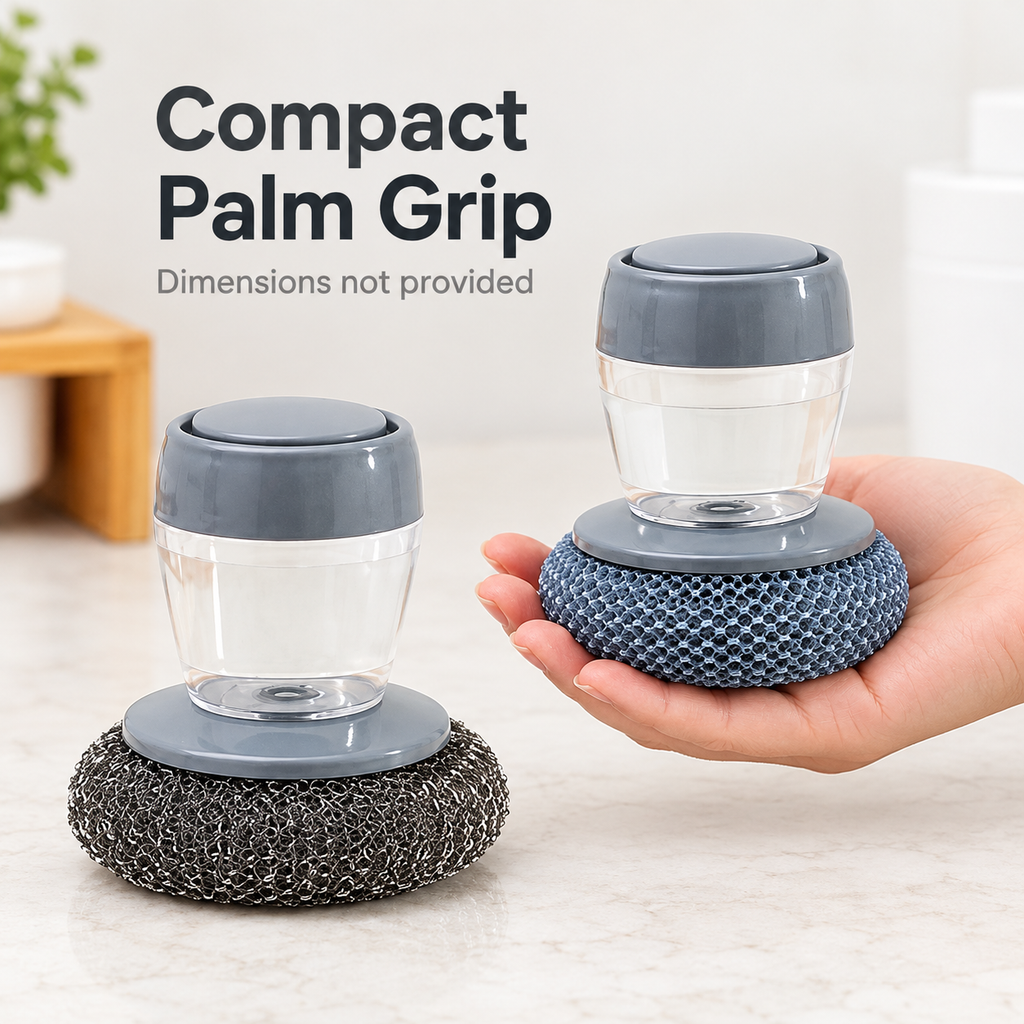 Dual-Surface Soap-Dispensing Palm Dish Brush Set