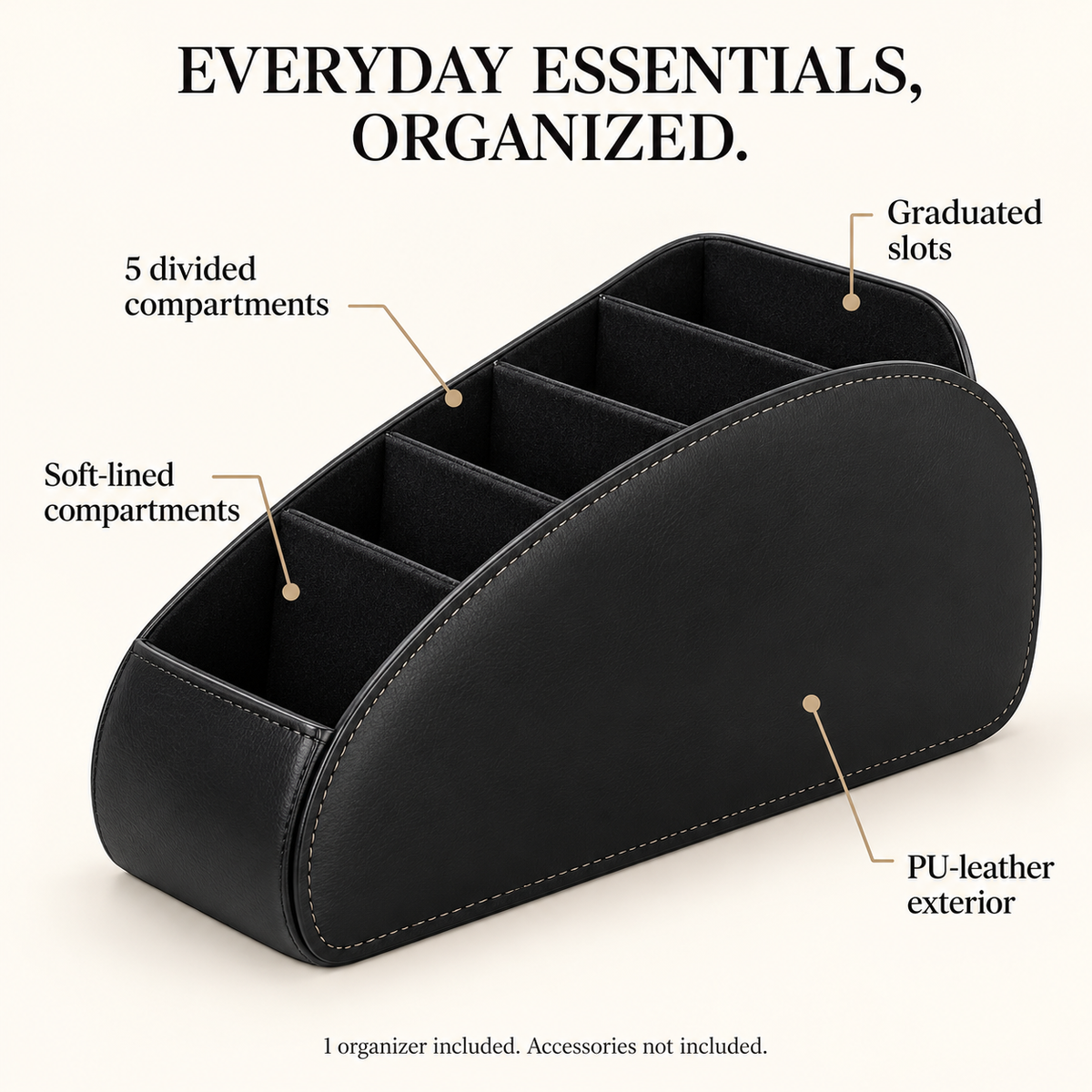5-Slot Remote Control & Desk Organizer for Home & Office