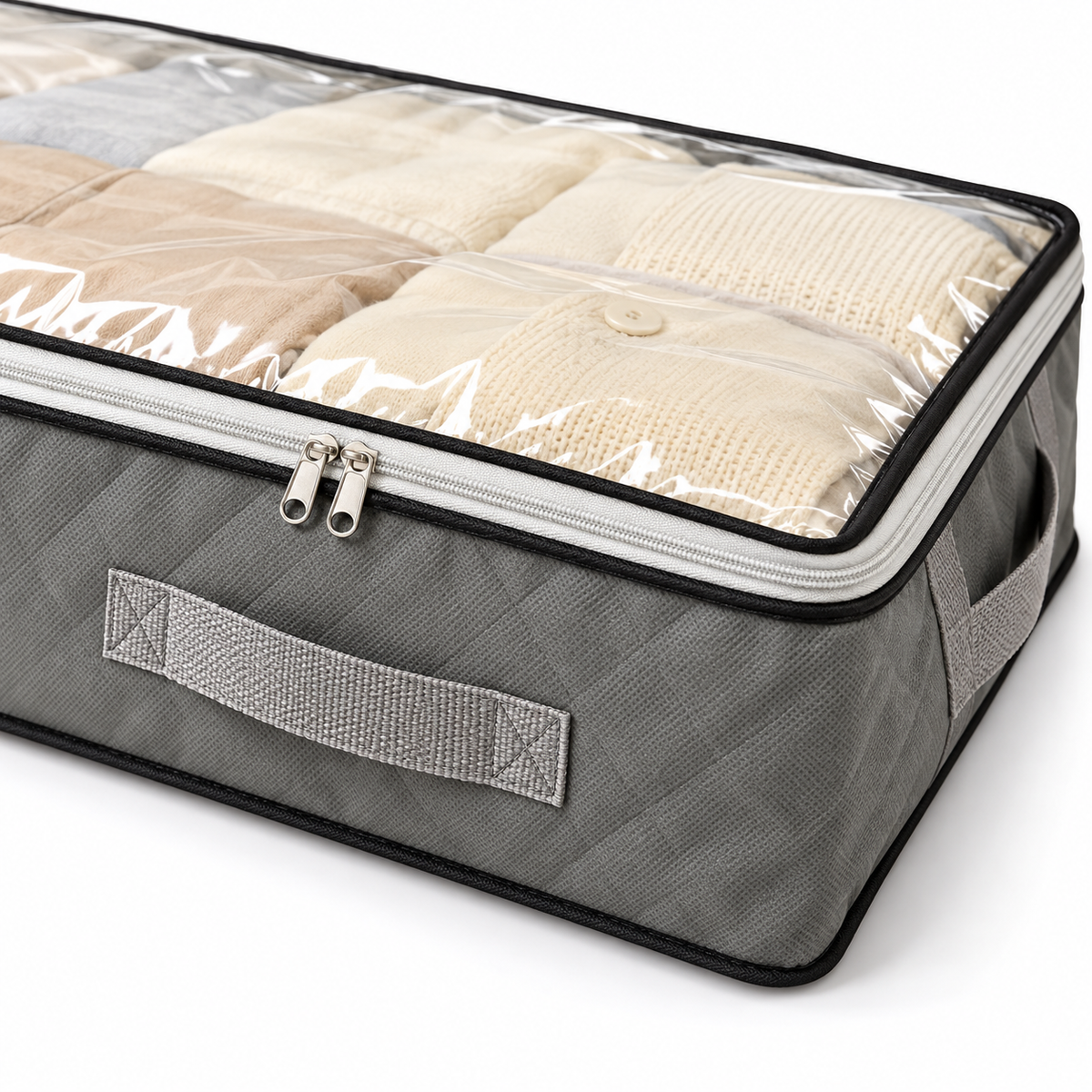 Fold-Flat Under-Bed Storage Bag with Clear Window