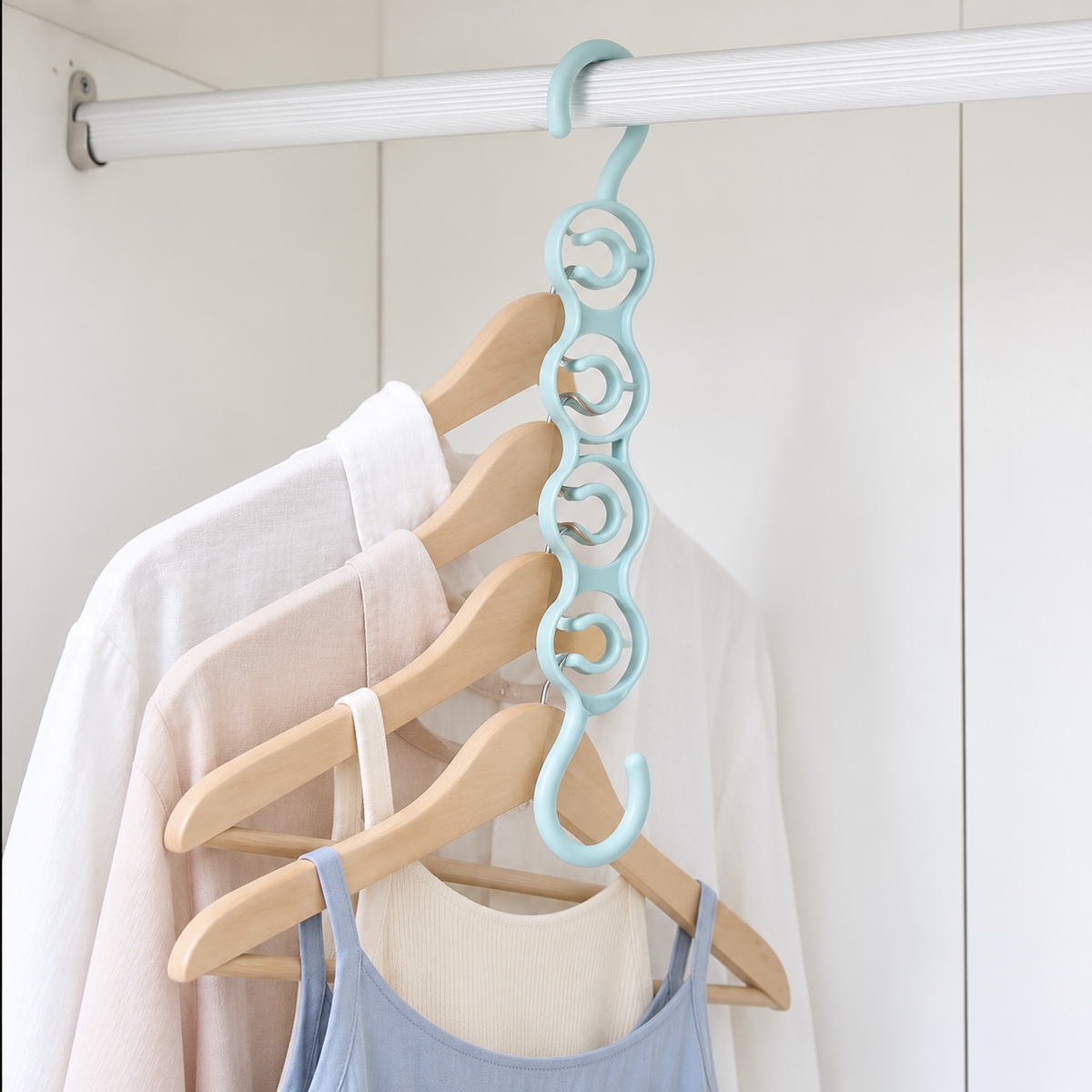 4-Slot Space-Saving Hanger Organizer for Closets