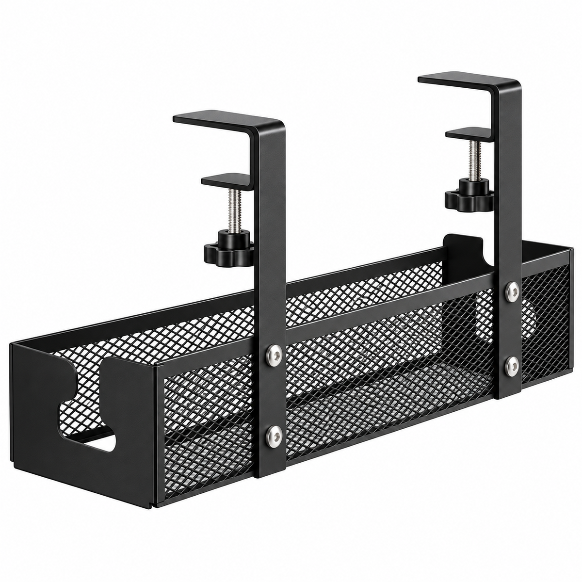Clamp-On Under-Desk Cable Tray for Cable Management
