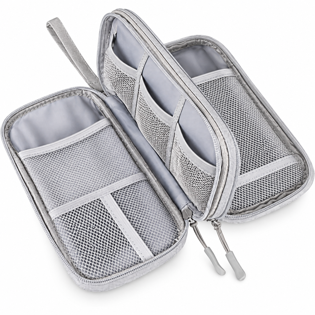 Double-Layer Travel Tech Organizer Case for Accessories