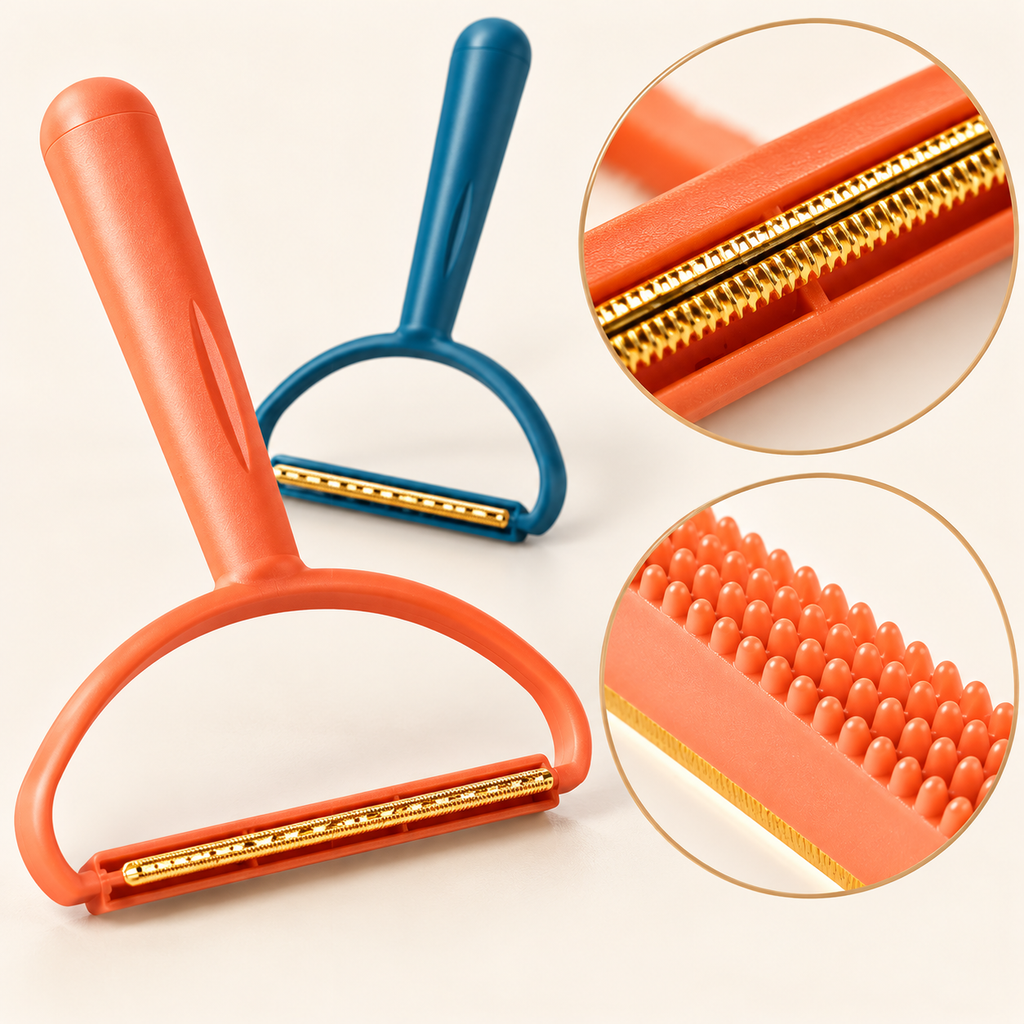 Double-Sided Manual Lint Remover for Clothes, Fabric & Pet Hair
