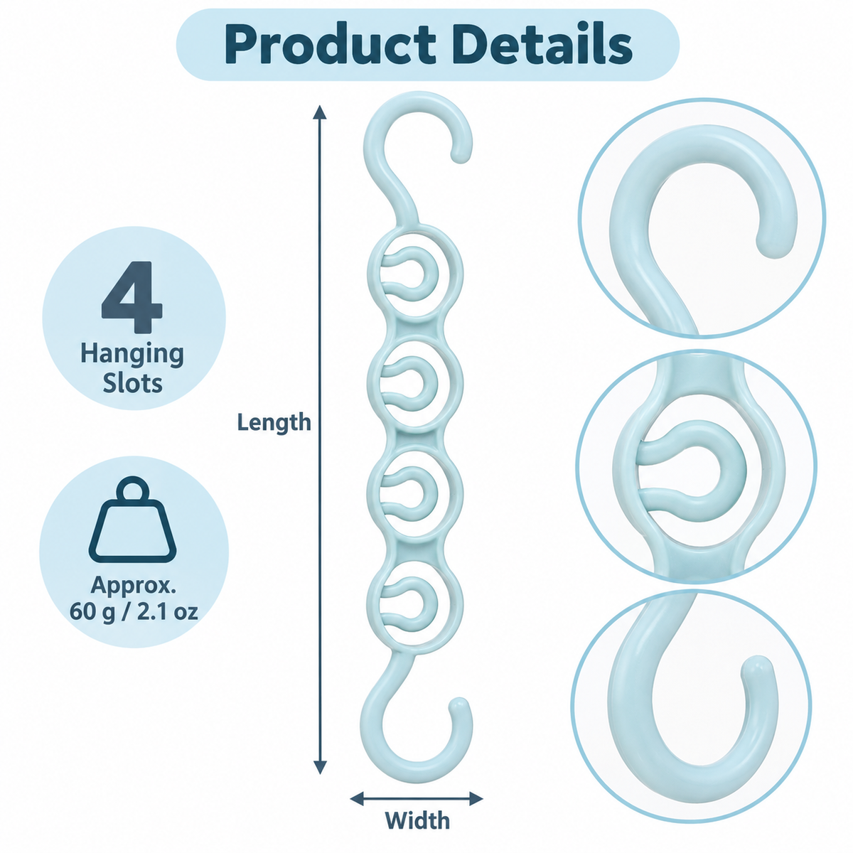4-Slot Space-Saving Hanger Organizer for Closets