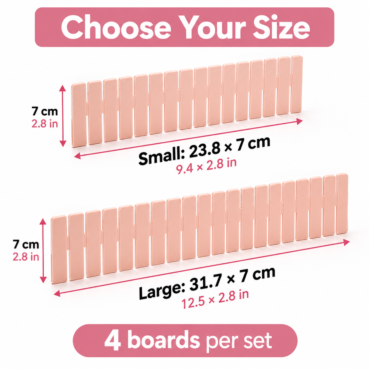Cut-to-Fit Drawer Divider Set, 4-Pack Storage Organizer