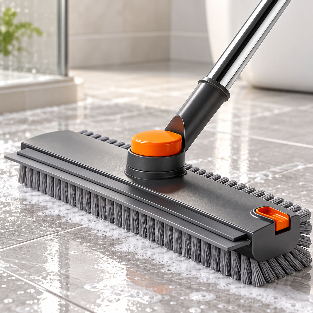3-in-1 Floor Scrubber & Squeegee Cleaning Brush Tool