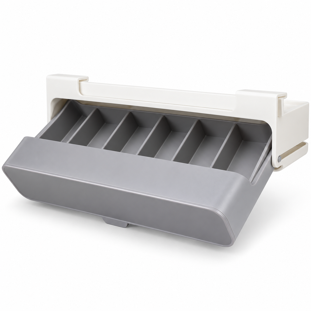 Pull-Out Under-Shelf Spice Organizer for Kitchen Cabinets