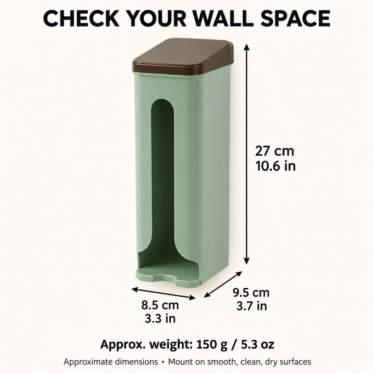 Wall-Mounted Reusable Grocery Bag Dispenser Holder
