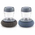 Dual-Surface Soap-Dispensing Palm Dish Brush Set