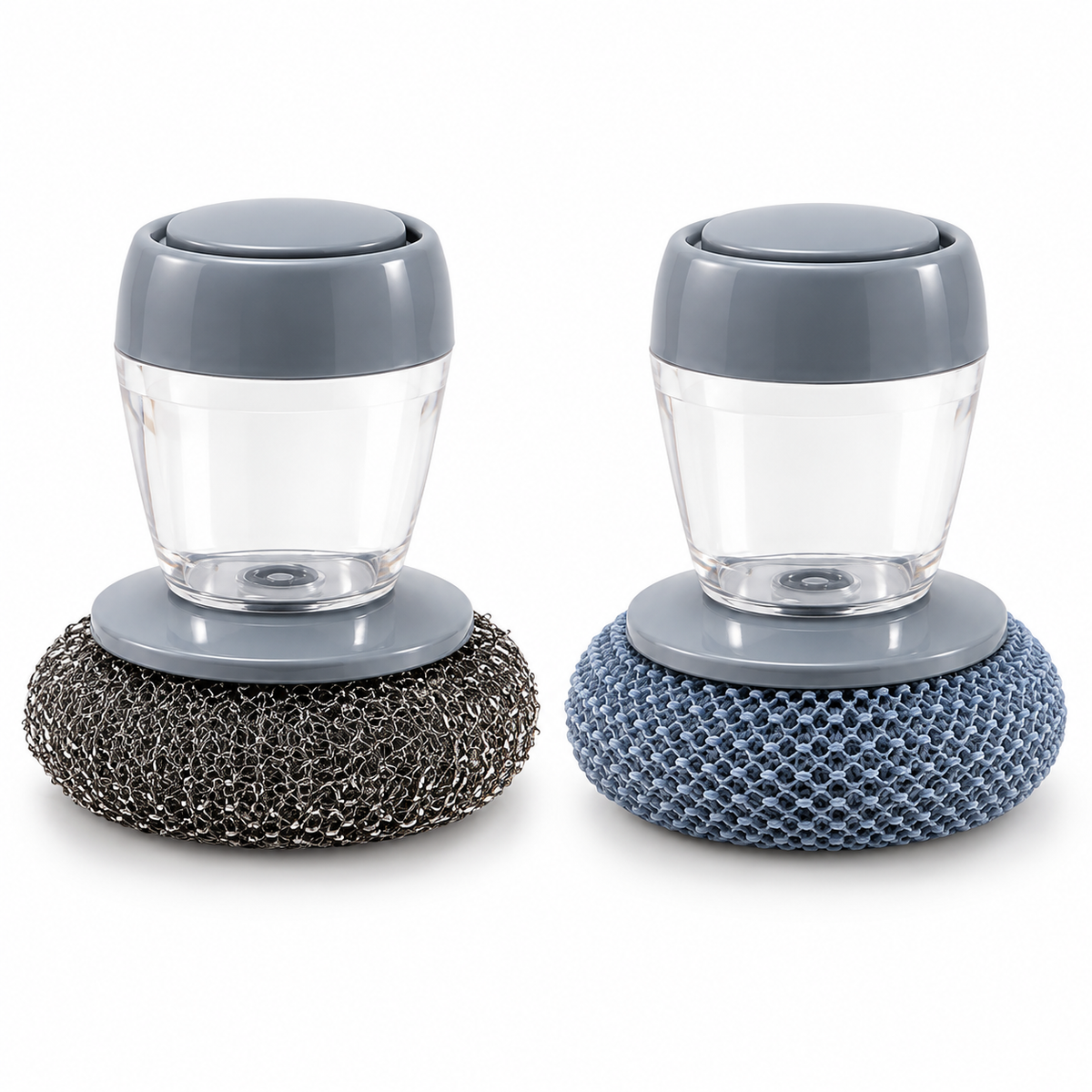 Dual-Surface Soap-Dispensing Palm Dish Brush Set