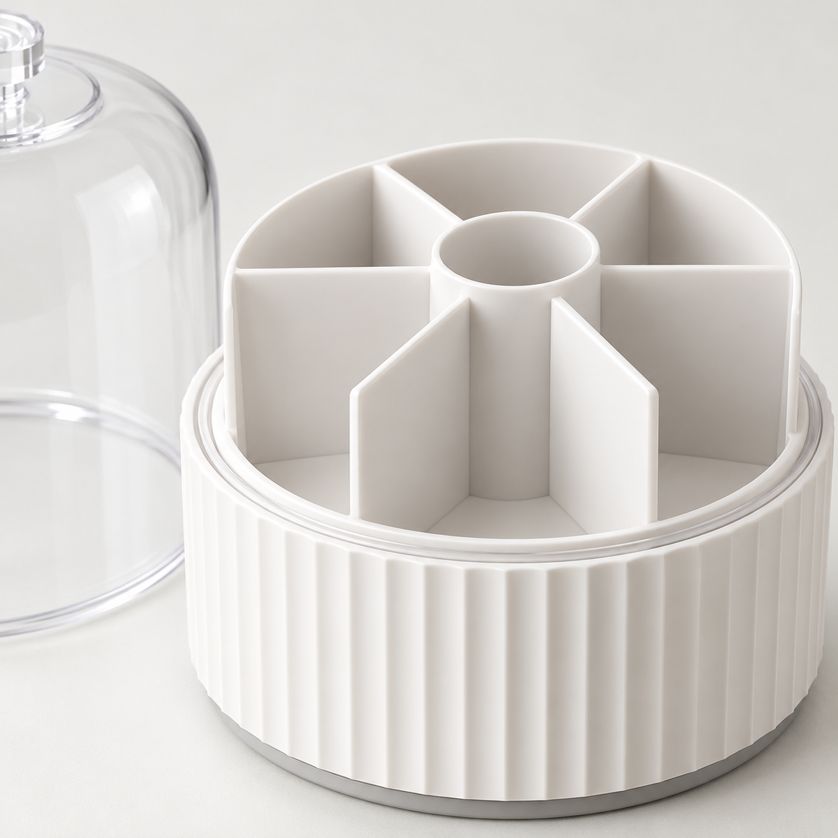 360° Rotating Covered Brush & Desk Organizer for Makeup