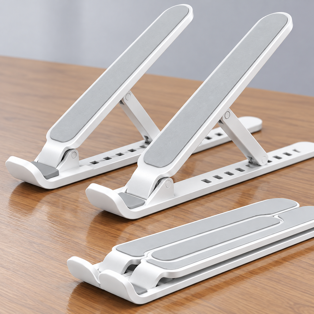 Fold-Flat Adjustable Laptop Stand for Desk and Travel