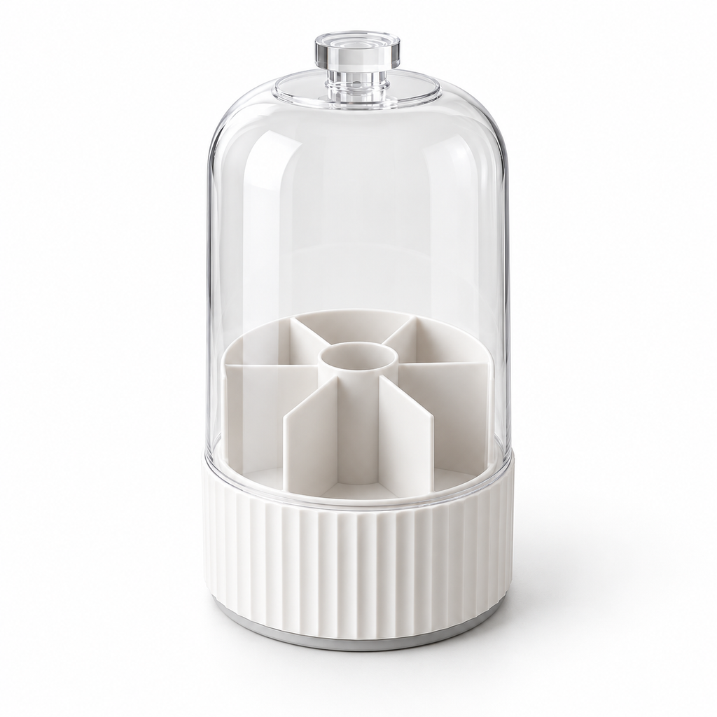 360° Rotating Covered Brush & Desk Organizer for Makeup