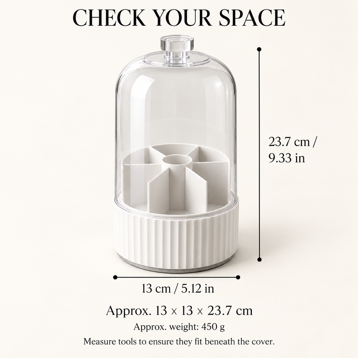 360° Rotating Covered Brush & Desk Organizer for Makeup
