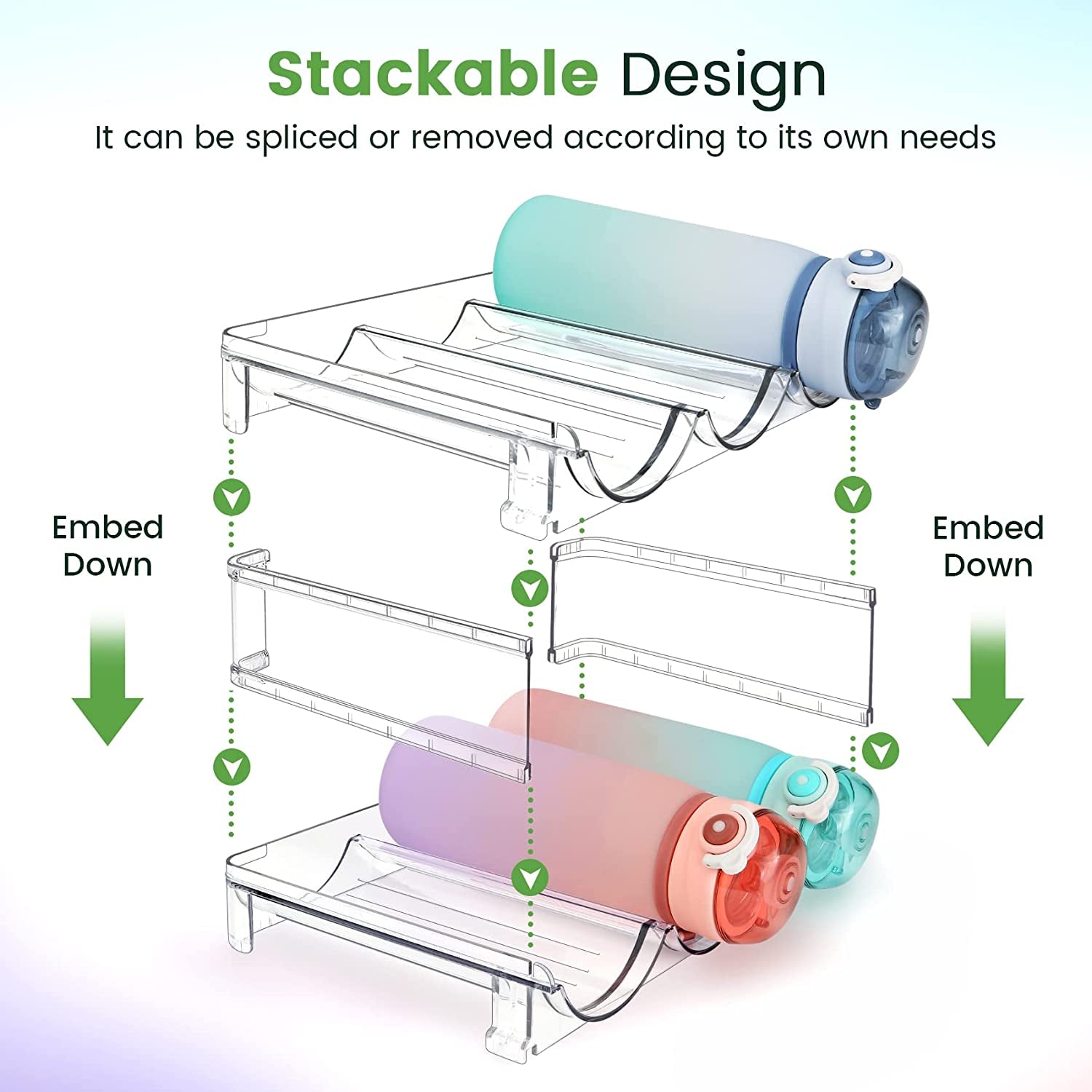 Stackable Water Bottle Organizer – 2-Pack