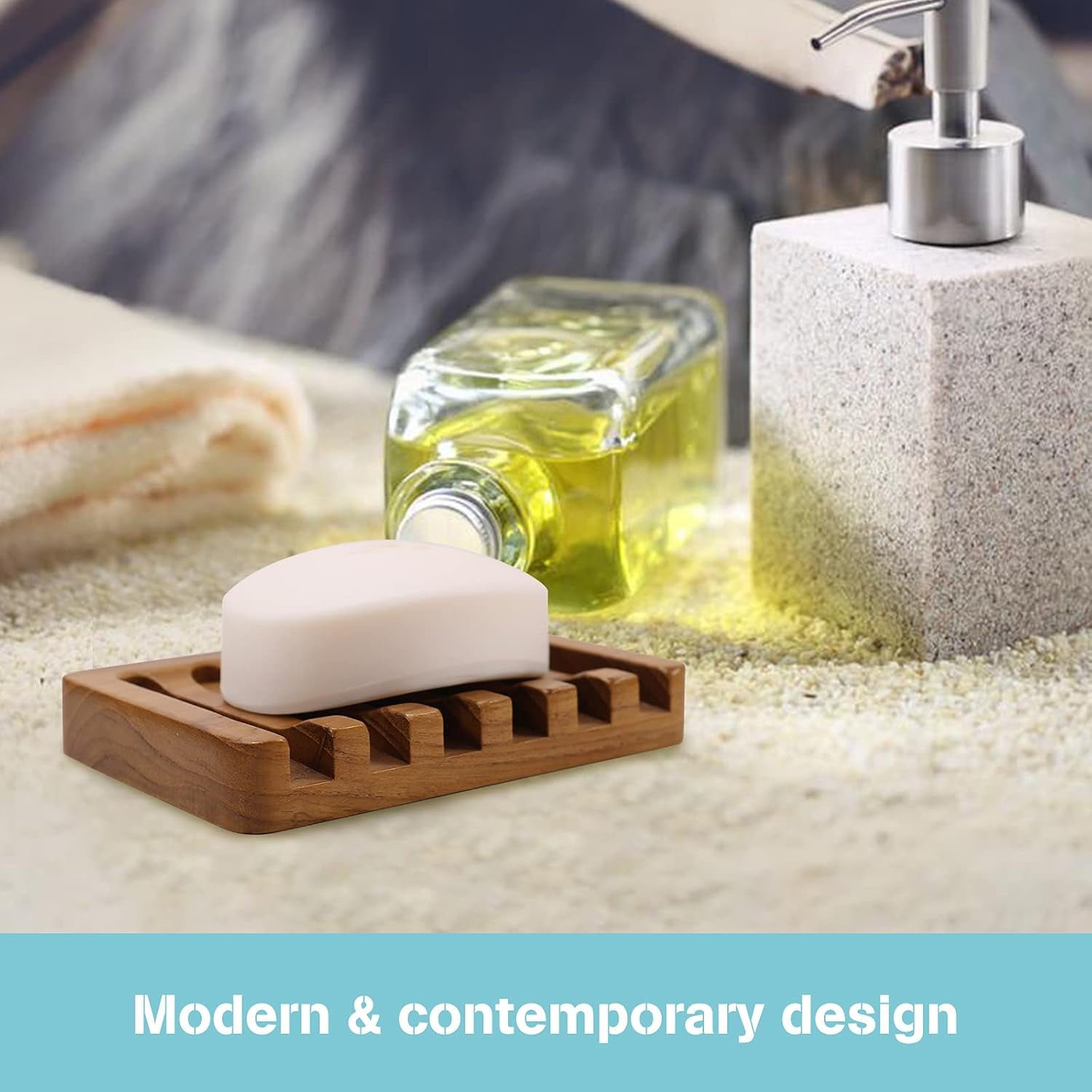 Self-Draining Teak Soap Dishes – 2-Pack