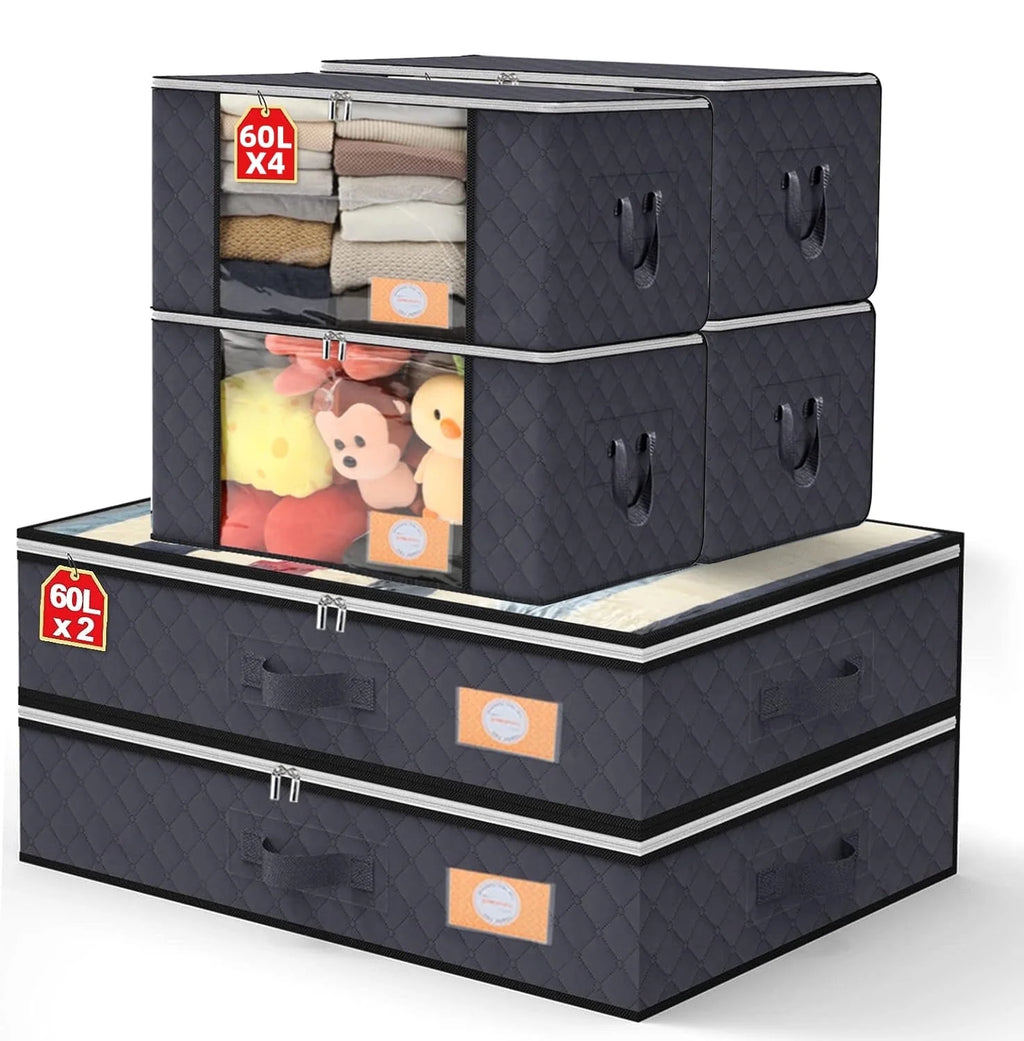 6-Pack Under-Bed Storage Bags