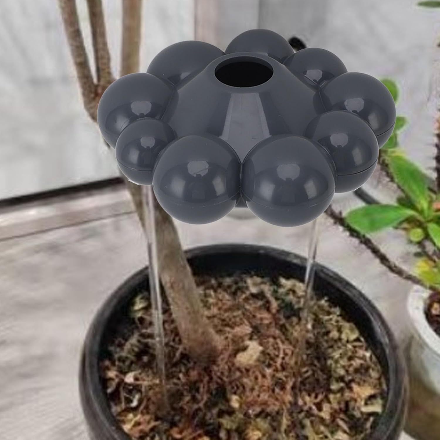Dripping Rain Cloud for Plants – Self Watering Planter Insert & Automatic Plant Waterer with 2 Rods, Gray ABS Indoor Outdoor Plant Watering Device for Houseplants, Plant Lover Gift
