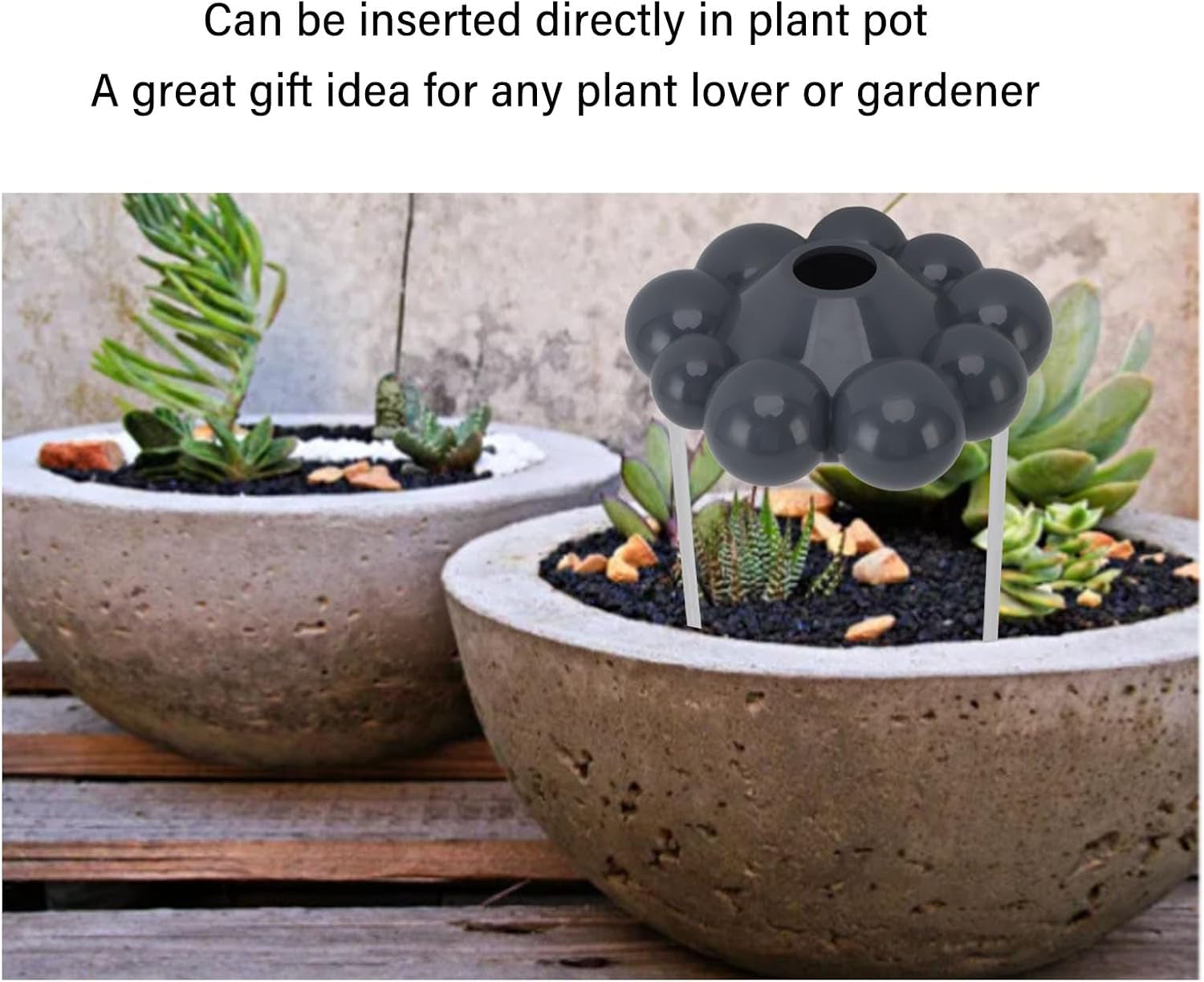 Dripping Rain Cloud for Plants – Self Watering Planter Insert & Automatic Plant Waterer with 2 Rods, Gray ABS Indoor Outdoor Plant Watering Device for Houseplants, Plant Lover Gift