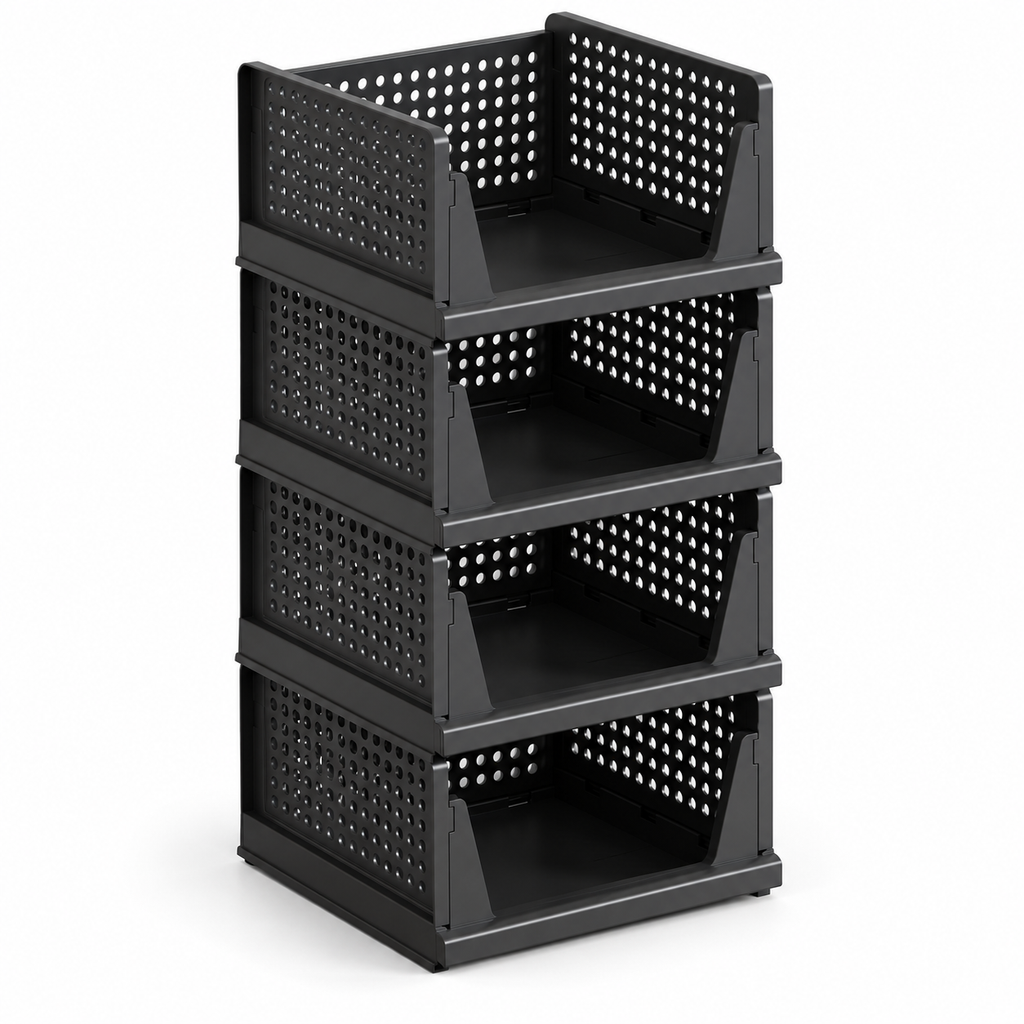 4-Pack Foldable Slide-Out Closet Storage Organizer Bins